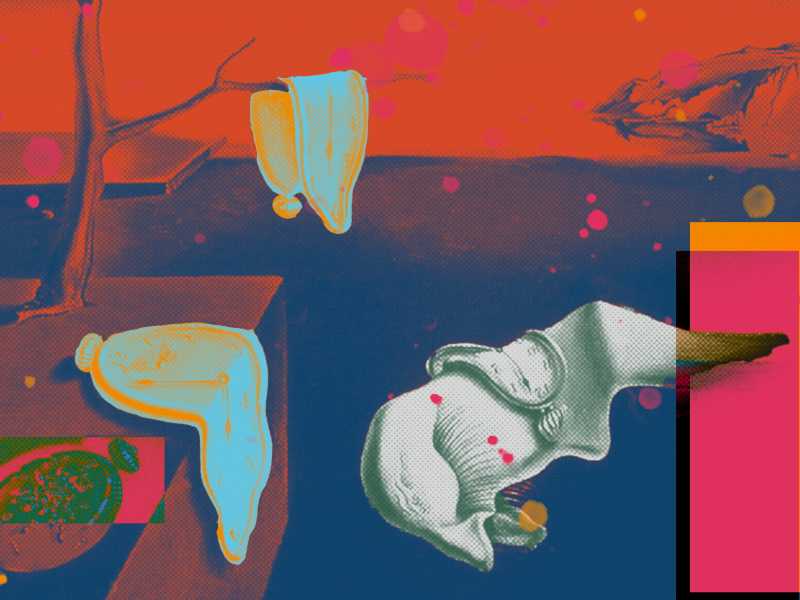 elaborazione grafica di Enrico Cicchetti su “La persistenza della memoria” di Salvador Dalí <br />
