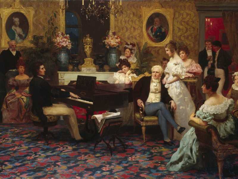 Chopin al pianoforte in un dipinto di Henryk Siemiradzki, del 1887 (Wikimedia commons)<br /> <br />