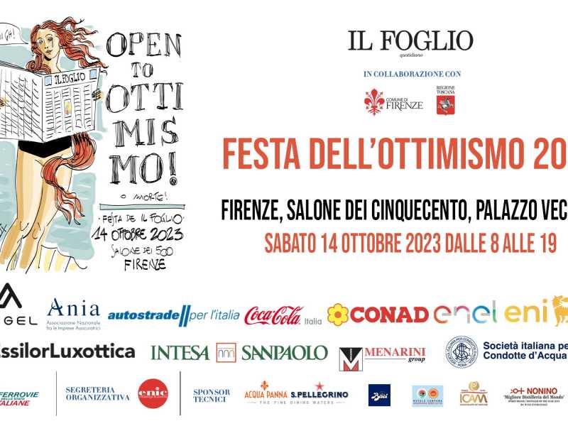 Festa dell'Ottimismo 2023, il Foglio torna a Firenze