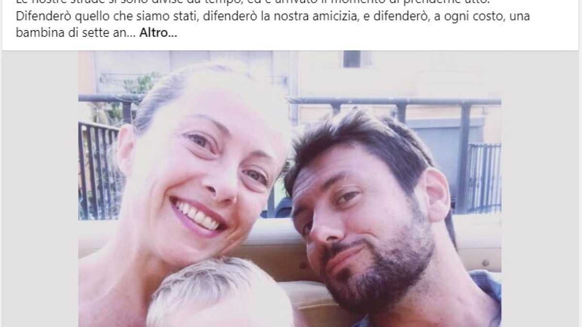 Immagine di Meloni lascia Giambruno con un post sui social dopo i fuorionda di Striscia la notizia