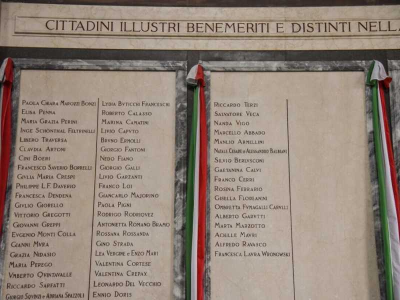 Famedio di Milano con il nome di Berlusconi - Ansa