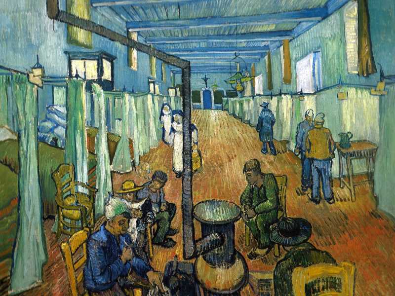 Vincent van Gogh, dettaglio da “Il dormitorio dell’ospedale di Arles”, 1889 (Wikipedia) <br />