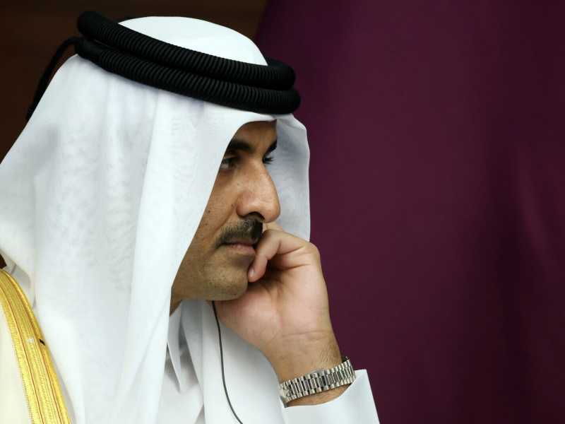 L'emiro del Qatar, Sheikh Tamim bin Hamad al Thani (foto di Vyacheslav Prokofyev via Ap)&nbsp;<br />