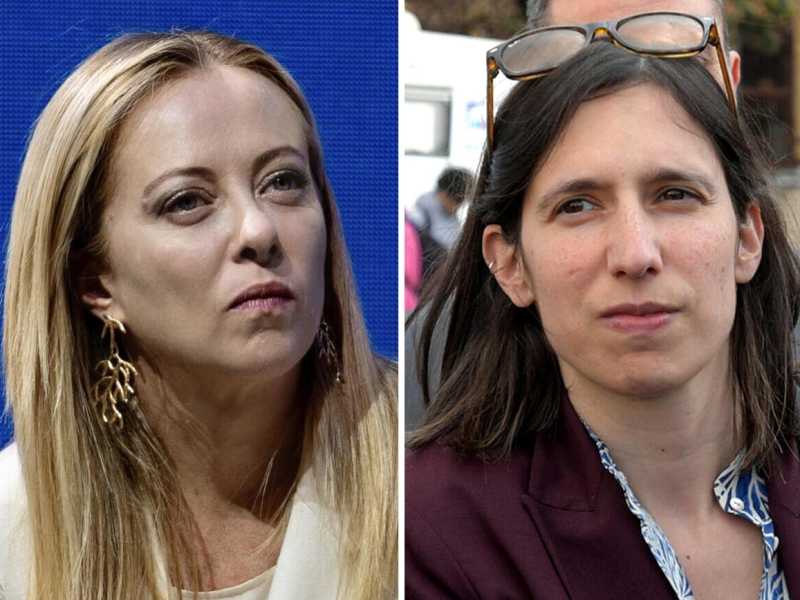  Giorgia Meloni ed Elly Schlein - foto Ansa