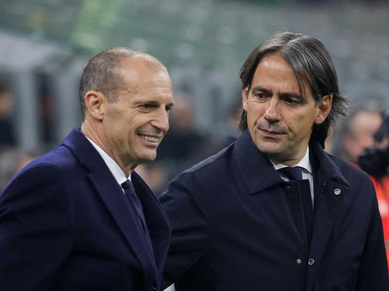 Massimiliano Allegri e Simone Inzaghi (Ansa)