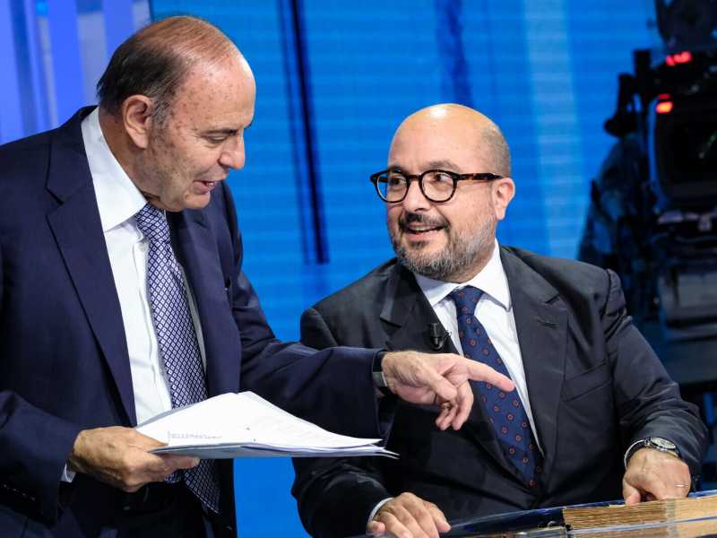 Bruno Vespa e Gennaro Sangiuliano (LaPresse)