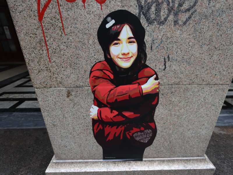 l murale dedicato a Giulia Cecchettin realizzato a Milano dell'artista Fabio Ingrassia (Ansa) <br />