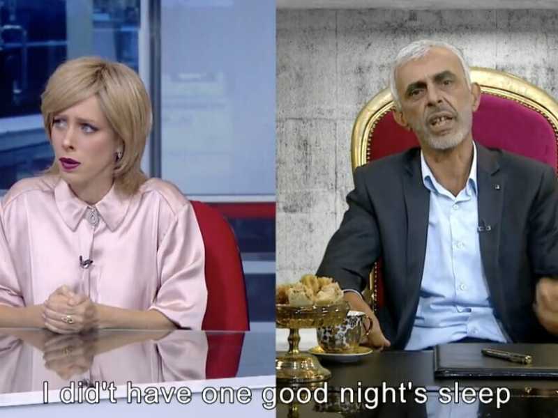 L'imitazione del leader di Hamas Yahya Sinwar durante “Eretz Nehederet”