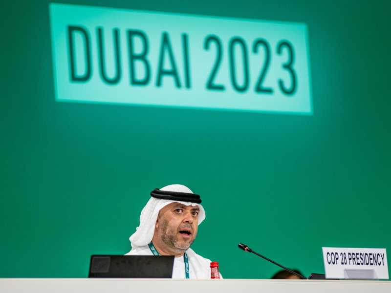 &nbsp;Il presidente della Cop28&nbsp;Al Jaber&nbsp;a Dubai - foto Ansa