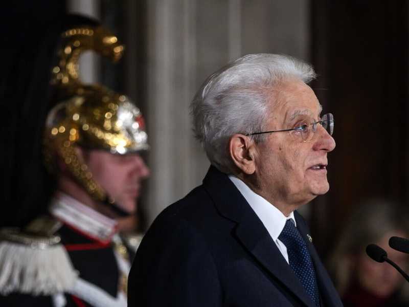&nbsp;Sergio Mattarella al Quirinale per gli auguri di Natale - foto Ansa