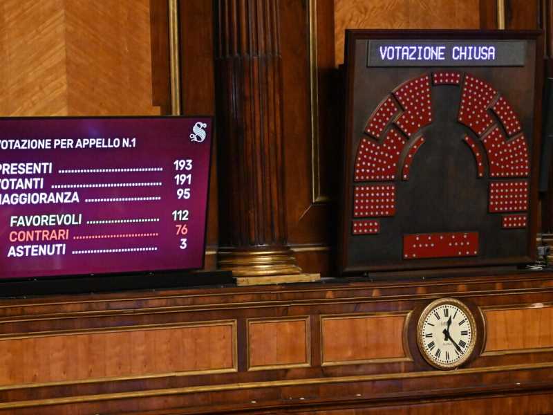 &nbsp;Votazione manovra in Senato di oggi - foto Ansa