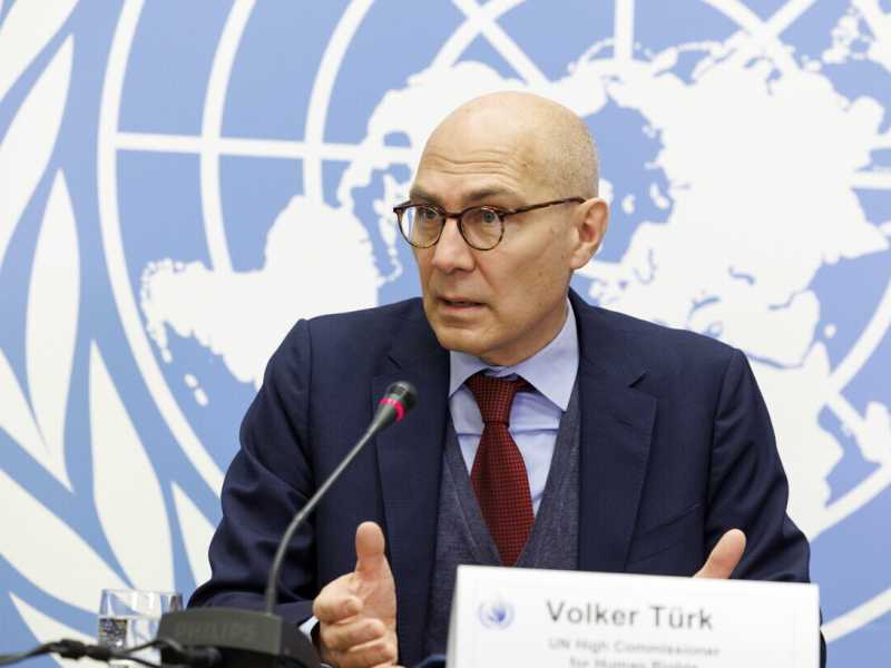 &nbsp;L'alto commissario per i diritti umani dell'Onu Volker T&uuml;rk - foto Ansa