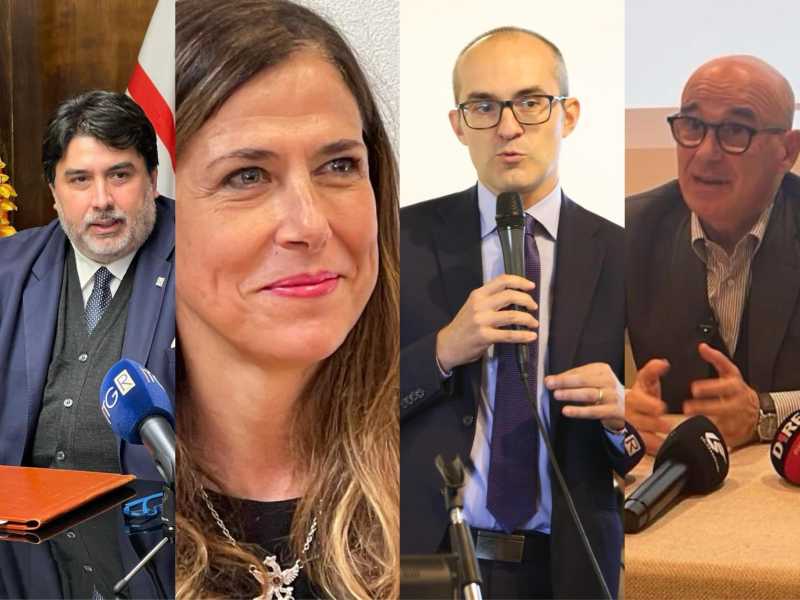  Christian Solinas, Alessandra Todde, Paolo Truzzu, Renato Soru - foto Ansa