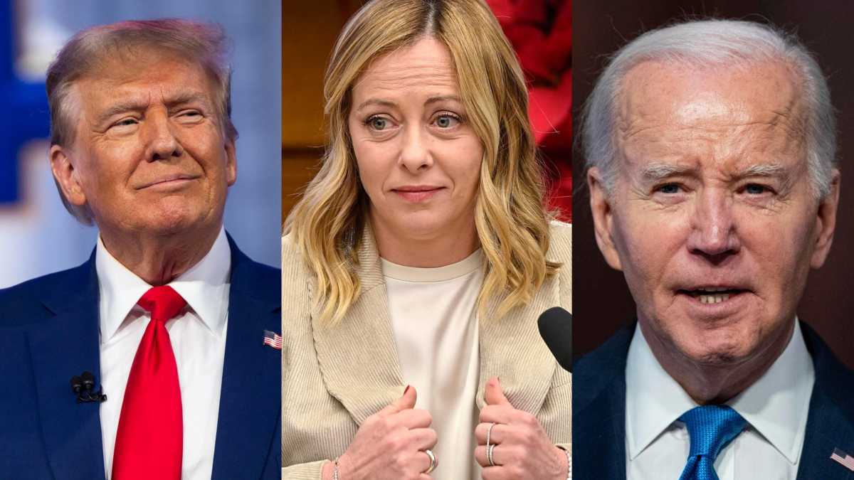 Immagine di Meloni tra Trump e Biden. C'eravamo tanto amati, ma adesso?