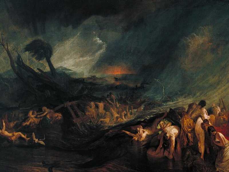 J.M.W. Turner, Il diluvio, 1805 (via Wikimedia Commons) <br />