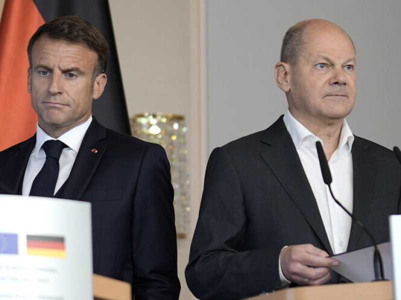 Emmanuel Macron e Olaf Sholz (LaPresse)