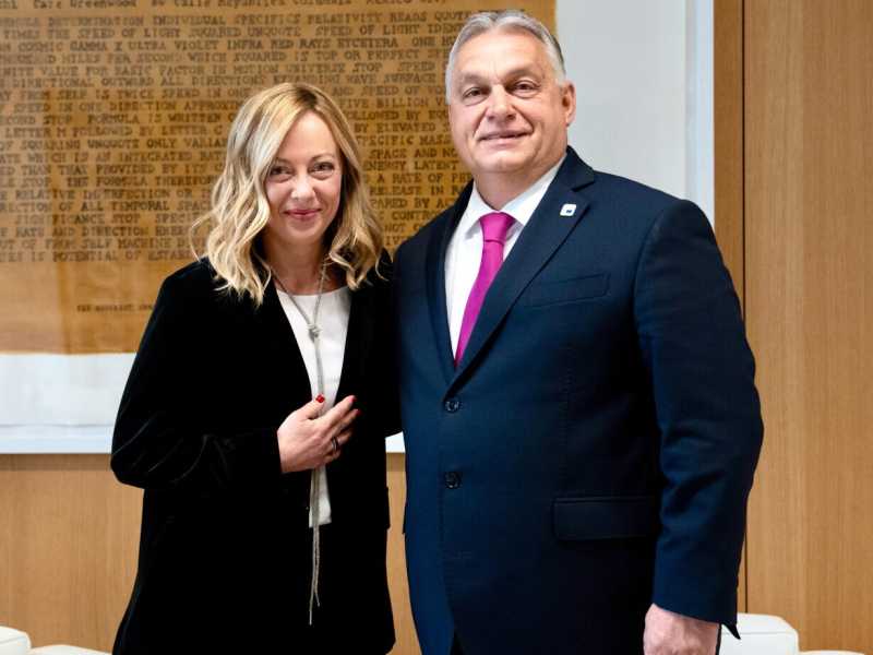 &nbsp;Giorgia Meloni e Viktor Orb&agrave;n - foto Ansa