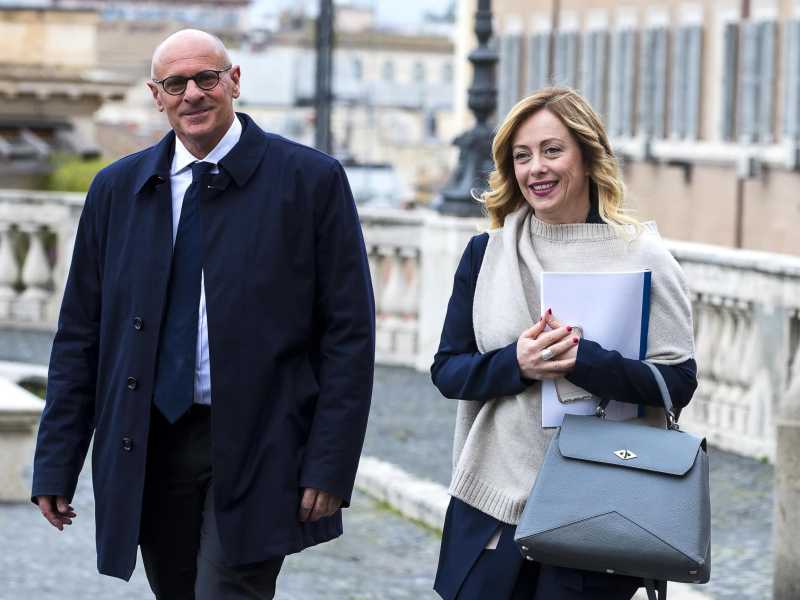 Giorgia meloni e Fabio rampolli (Ansa) 