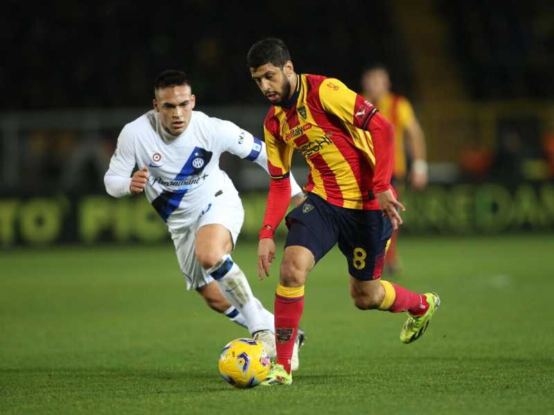 &nbsp;Hamza Rafia contro l'Inter (foto Ansa)<br />