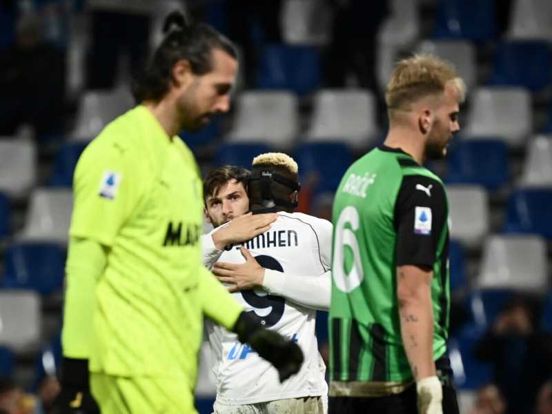 Contro il Napoli, il Sassuolo ha perso per 1-6 al Mapei Stadium (foto LaPresse)<div>&nbsp;</div>