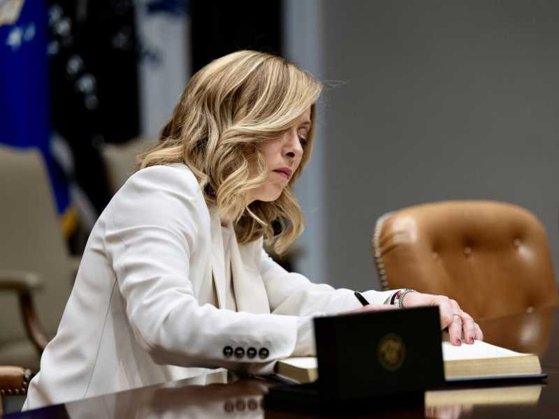 Meloni alla Casa Bianca (Foto Ansa)