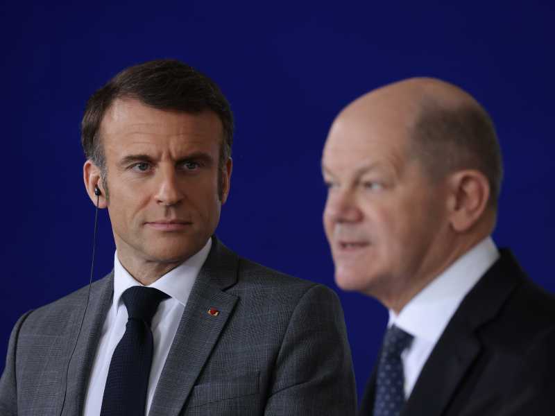  Emmanuel Macron e Olaf Scholz - foto via Getty Images