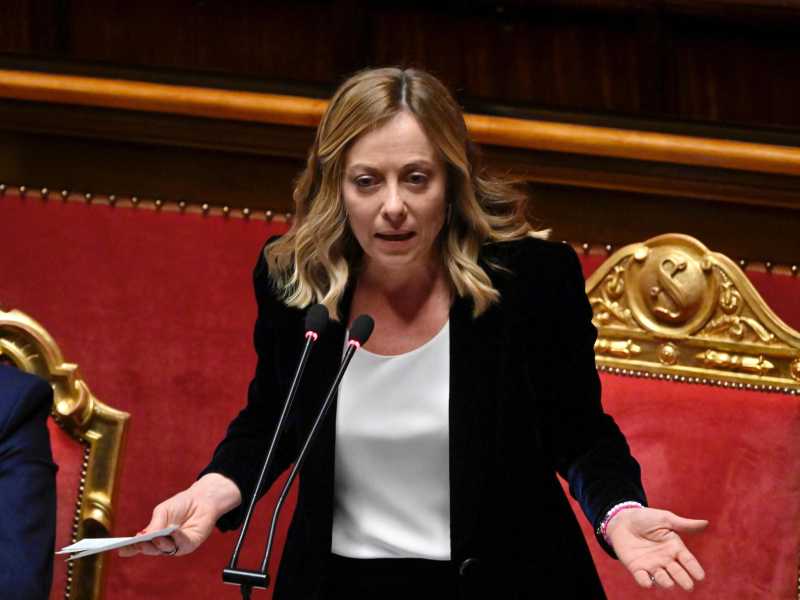  Giorgia Meloni al Senato - foto Ansa