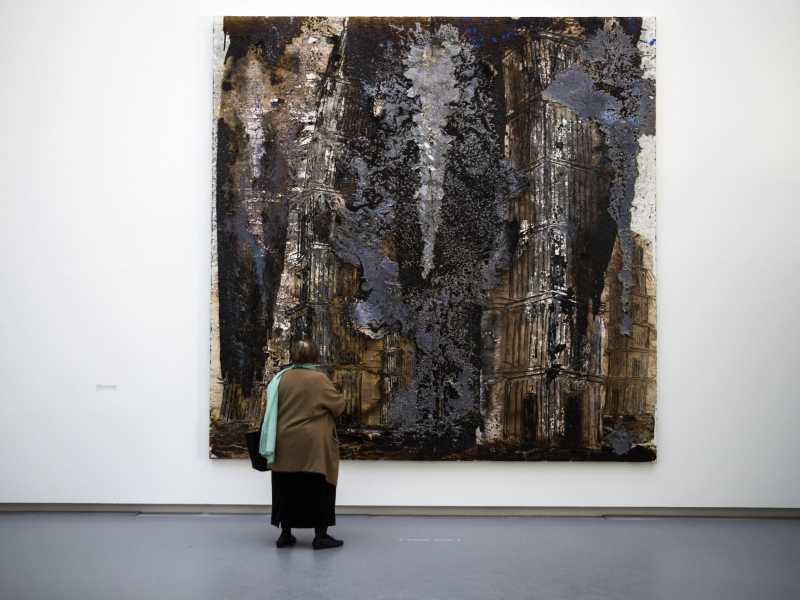 L'opera "Auguste Rodin: Les Cathedrales de France", di Anselm Kiefer. Mus&eacute;e Rodin, Parigi (foto Ansa)