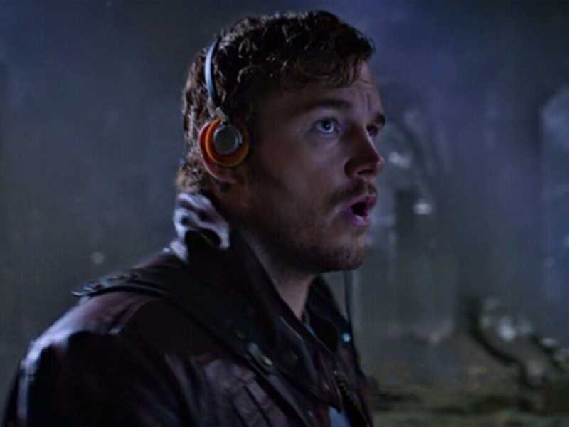 Chris Pratt è Peter Quill in Guardiani della Galassia, film del 2014 co-scritto e diretto da James Gunn <br />