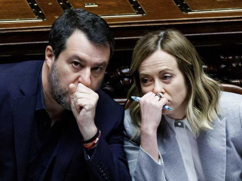 Matteo Salvini e Giorgia Meloni (foto LaPresse)