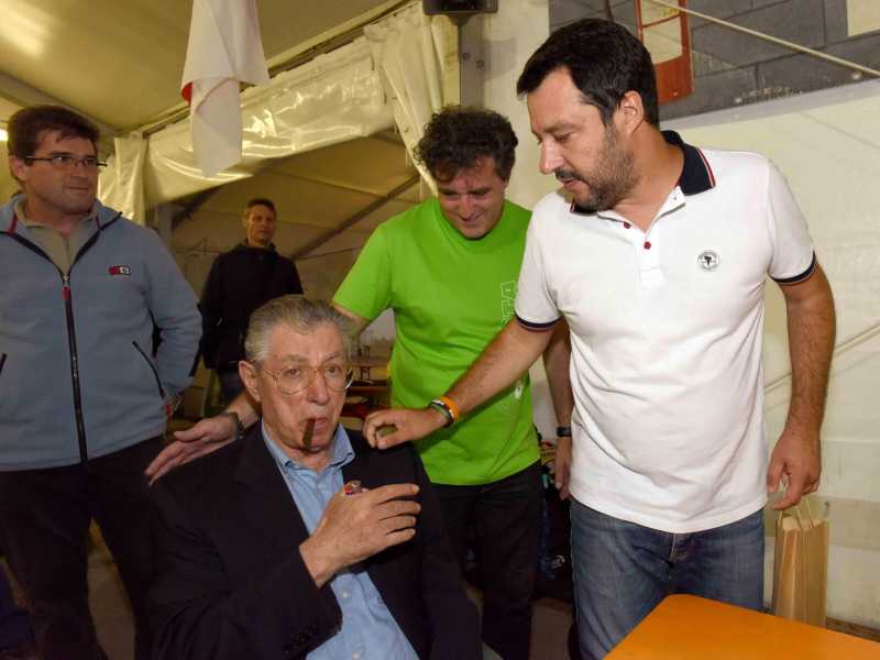 Umberto Bossi e Matteo Salvini - foto LaPresse