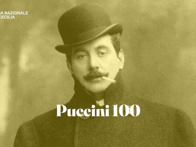  La copertina della mostra "Puccini 100" - foto dal sito dell'Accademia nazionale di Santa Cecilia