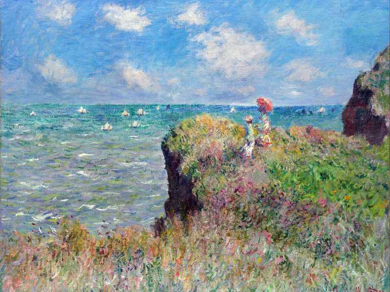 Passeggiata sulla scogliera a Pourville, olio su tela di Claude Monet (1882)
