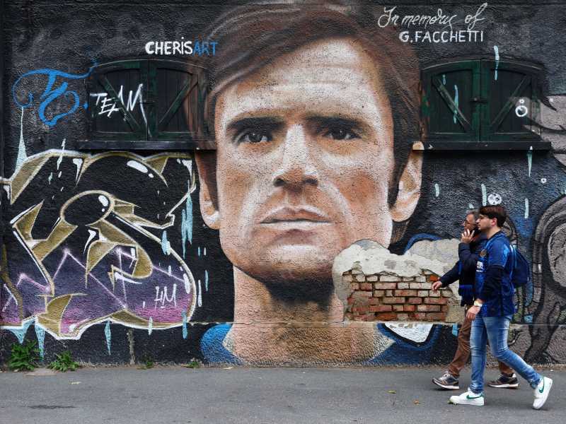 &nbsp;Un murales di Giacinto Facchetti - foto via Getty Images