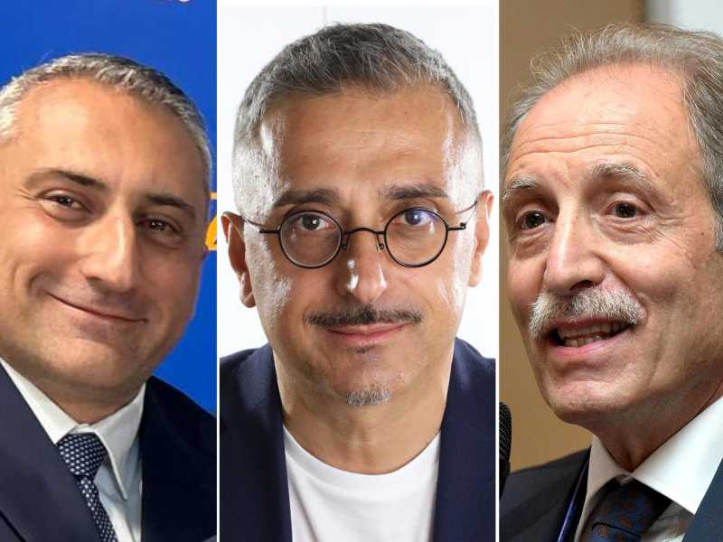 Da sinistra: Piero Marrese, Eustachio Follia e Vito Bardi (ANSA) <br />