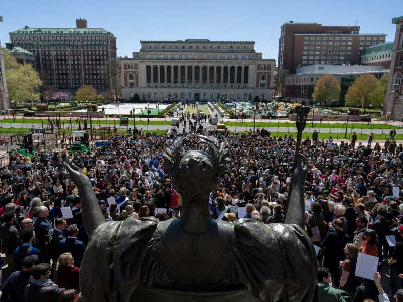I manifestanti alla Columbia University - foto via Getty Images