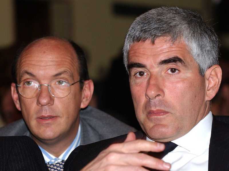 Marco Follini e Pier Ferdinando Casini in una foto Olycom del 2004. I singoli ex democristiani sono figure superstiti, una diaspora triste <br />