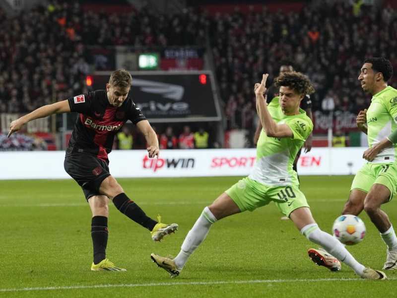 Patrik Schick con la maglia del Bayer Leverkusen (foto Ap, via LaPresse)