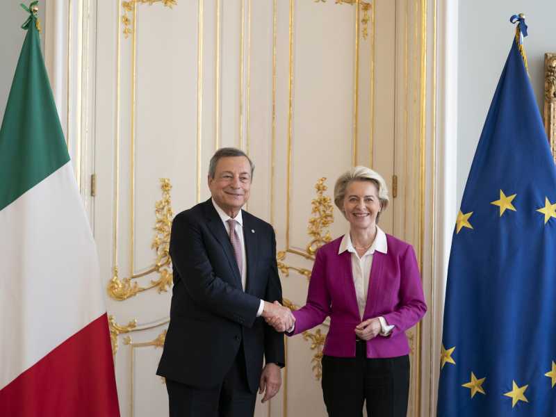 Incontro riservato questa mattina a Bruxelles tra Mario Draghi e Ursula von der Leyen