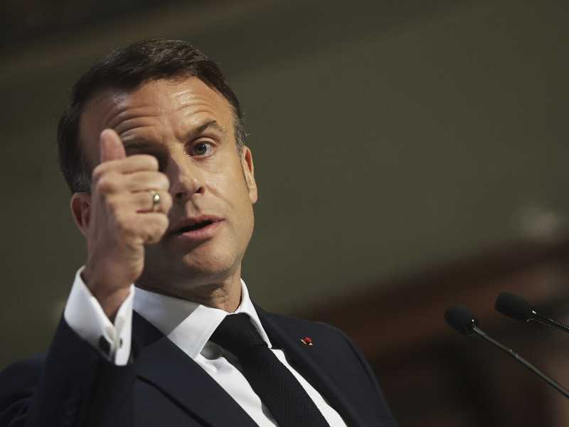 Il presidente francese Emmanuel Macron, in carica all’Eliseo dal maggio 2017 (foto LaPresse) <br />