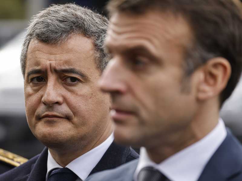  Macron e Darmanin - foto LaPresse 