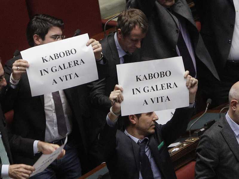 I deputati della Lega, in Parlamento, nel 2014 (Ansa)