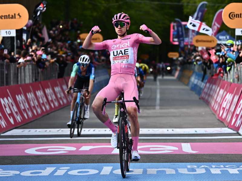 Tadej Pogacar ha vinto anche la ottava tappa del Giro d'Italia 2024 (foto Ansa)