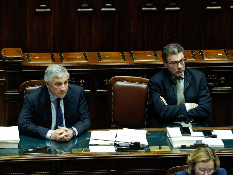  Antonio Tajani e Giancarlo Giorgetti - foto Ansa