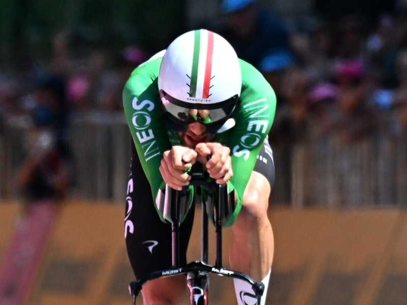 Filippo Ganna ha vinto la 14a tappa del Giro d'Italia 2024 (foto Ansa)