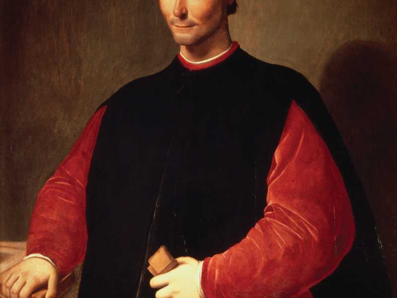 Il ritratto di Machiavelli dipinto da Santi di Tito nella seconda metà del Cinquecento, quando il pensatore era già morto (Wikipedia) <br />