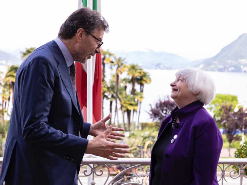  Janet Yellen e il ministro Giorgetti - foto Ansa