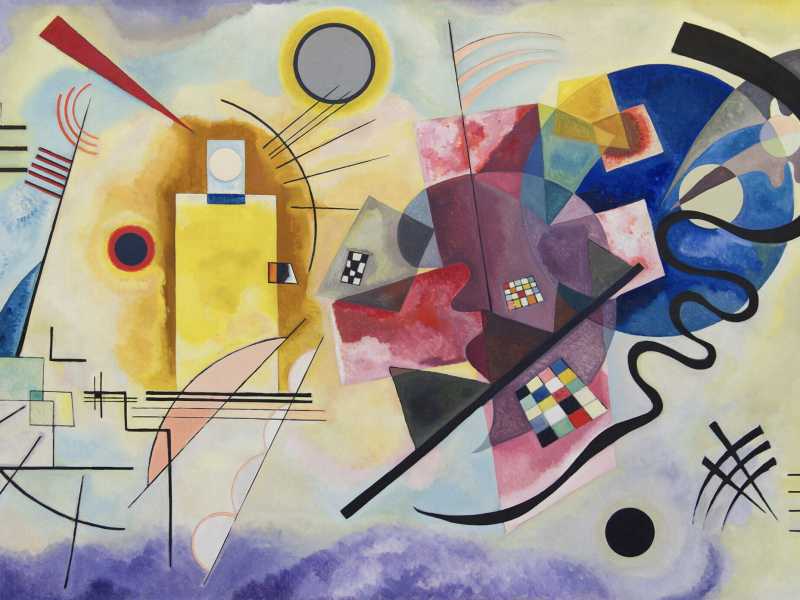 Vassily Kandinskij, <i>Giallo, rosso, blu</i>, olio su tela, 1925, Musée national d'art moderne, Parigi <style type="text/css">P { margin-bottom: 0.21cm </style>