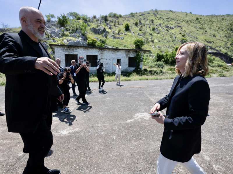  Giorgia Meloni ed Edi Rama - foto LaPresse