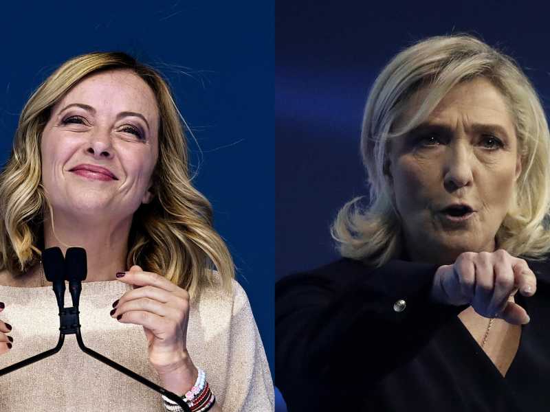 Giorgia Meloni e Marine Le Pen - foto Ansa